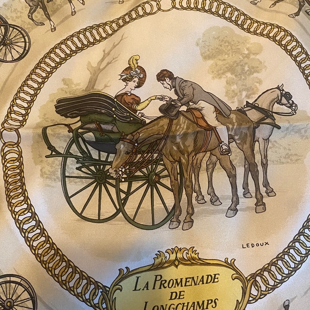 Hermès Paris Equestrian La Promenade de Longchamps Silk Scarf - Picture 6 of 11